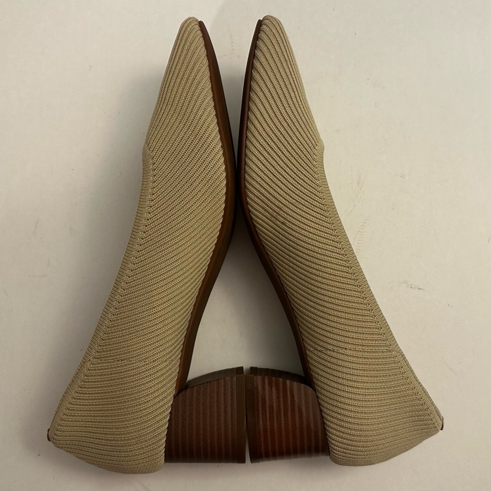 Vivaia Melody Pro Square Toe Almond Knit Chunky Heels Size 9.5 - Picture 5 of 12